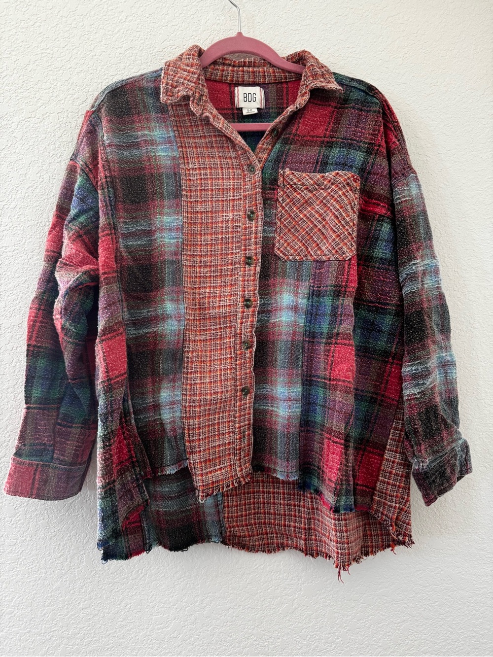 Urban Outfitters BDG Cutoff Plaid Flannel Shirt